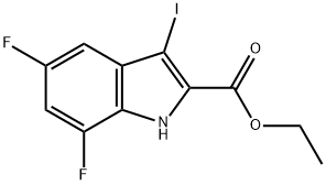 ethyl 5,7-difluoro-3-iodo-1H-indole-2-carboxylate Struktur