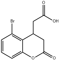 (5-Bromo-2-oxo-3,4-dihydro-1-benzopyran-4-yl)acetic acid Struktur