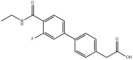 4-[4-(Ethylcarbamoyl)-3-fluorophenyl]phenylacetic acid Struktur