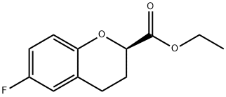 2H-1-Benzopyran-2-carboxylic acid, 6-fluoro-3,4-dihydro-, ethyl ester, (2R)- Struktur