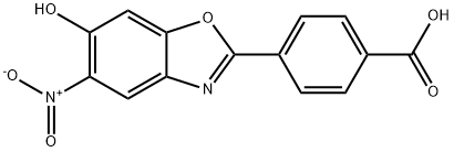 BENZOIC ACID, 4-(6-HYDROXY-5-NITRO-2-BENZOXAZOLYL)- Struktur