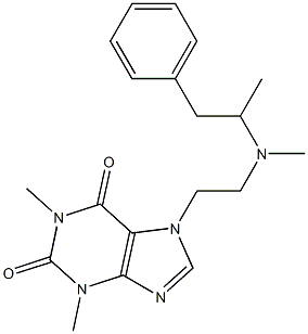 7-(2-(1-methyl-2-phenyl-ethylamino)propyl)theophylline Struktur