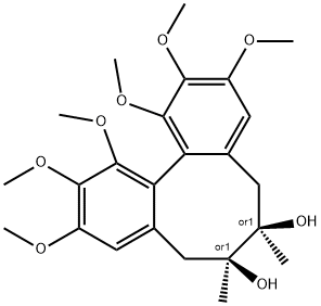 1,2,3,10,11,12-hexamethoxy-6,7-dihydroxy-6,7-dimethyldibenzocyclooctadiene Struktur