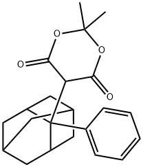 2,2-dimethyl-5-(2-phenyl-2-adamantyl)-1,3-dioxane-4,6-dione Struktur