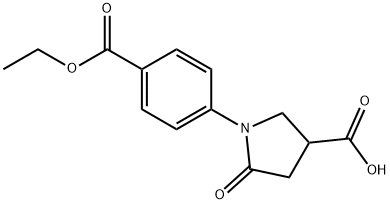 1-[4-(ethoxycarbonyl)phenyl]-5-oxopyrrolidine-3-carboxylic acid Struktur