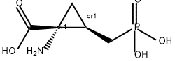 Cyclopropanecarboxylic acid, 1-amino-2-(phosphonomethyl)-, (1R,2R)-rel- Struktur