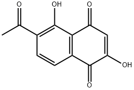 6-Acetyl-2,5-dihydroxy-1,4-naphthoquinone Struktur