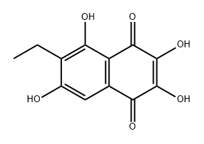 6-Ethyl-2,3,5,7-tetrahydroxy-1,4-naphthoquinone Struktur