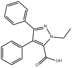 1-ethyl-3,4-diphenyl-1H-pyrazol-5-carboxylic acid Struktur