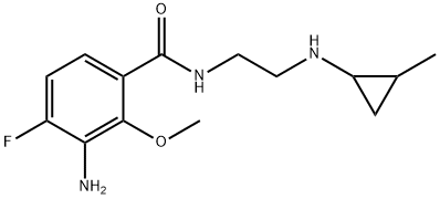 2-methoxy-4-fluoro-3-amino-N-((2-methylcyclopropylamino)ethyl)benzamide Struktur