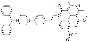 2-[4-(4-benzhydrylpiperazin-1-yl)phenyl]ethyl methyl 2,6-dimethyl-4-(3-nitrophenyl)-1,4-dihydropyridine-3,5-dicarboxylate Struktur