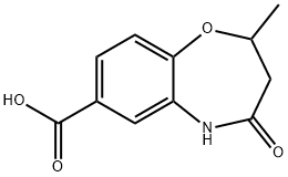 2-Methyl-4-oxo-2,3,4,5-tetrahydro-1,5-benzoxazepine-7-carboxylic acid Struktur