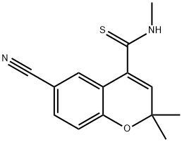 6-cyano-2,2-dimethyl-N-methyl-2H-1-benzopyran-4-thiocarboxamide Struktur