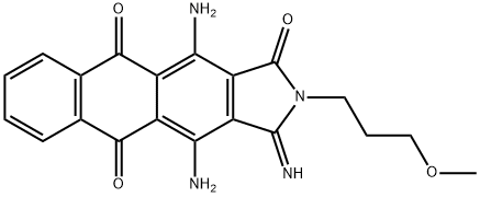 4,11-diamino-2,3-dihydro-3-imino-2-(3-methoxypropyl)-1H-naphth[2,3-f]isoindole-1,5,10-trione Struktur