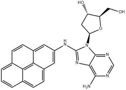 N-(deoxyadenosin-8-yl)-2-aminopyrene Struktur