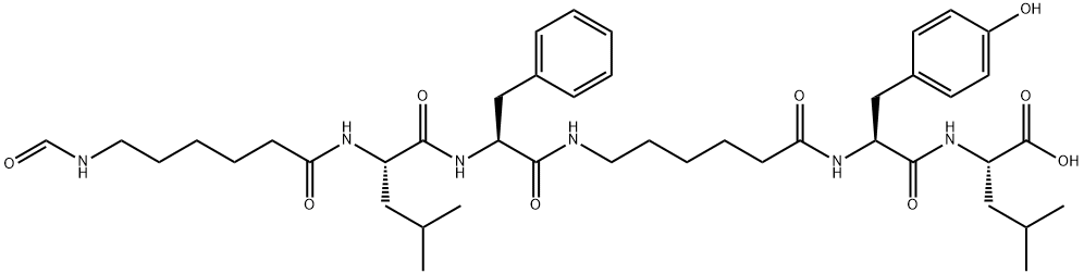 formyl-aminohexyl-leucyl-phenylalanyl-aminohexyl-tyrosyl-phenylalanine Struktur