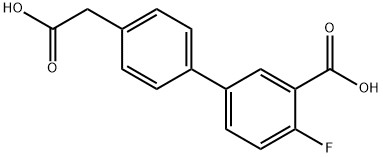 5-[4-(Carboxymethyl)phenyl]-2-fluorobenzoic acid Struktur