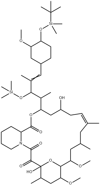 22-Hydroxy-33-O-tert-butyldiMethylsilyloxy-27-O-triMethylsilyl-iso-FK-506 Struktur