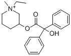 1-ethyl-1-methyl-3-(oxidodiphenylacetoxy)piperidinium Struktur