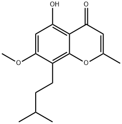 5-Hydroxy-8-isopentyl-7-methoxy-2-methylchromone Struktur