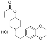 1-(2-(3,4-Dimethoxyphenyl)ethyl)-4-piperidinol propanoate (ester) hydr ochloride Struktur