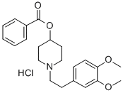 4-Piperidinol, 1-(2-(3,4-dimethoxyphenyl)ethyl)-, benzoate (ester), hy drochloride Struktur