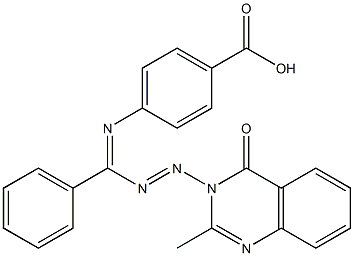 Benzoic acid, 4-((((2-methyl-4-oxo-3(4H)-quinazolinyl)azo)phenylmethyl ene)amino)- Struktur