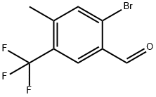 2-bromo-4-methyl-5-(trifluoromethyl)benzaldehyde Struktur