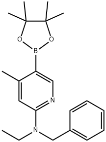 N-benzyl-N-ethyl-4-Methyl-5-(4,4,5,5-tetraMethyl-1,3,2-dioxaborolan-2-yl)pyridin-2-aMine Struktur