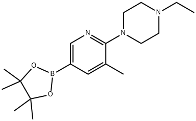 1-ethyl-4-(3-Methyl-5-(4,4,5,5-tetraMethyl-1,3,2-dioxaborolan-2-yl)pyridin-2-yl)piperazine Struktur