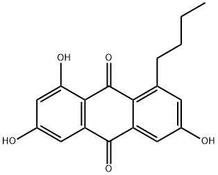 1,3,6-trihydroxy-8-n-butylanthraquinone Struktur