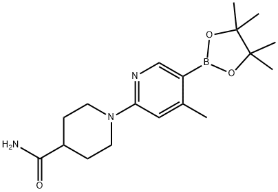 1-(4-Methyl-5-(4,4,5,5-tetraMethyl-1,3,2-dioxaborolan-2-yl)pyridin-2-yl)piperidine-4-carboxaMide Struktur