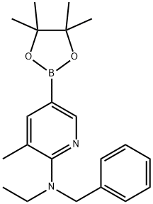 N-benzyl-N-ethyl-3-Methyl-5-(4,4,5,5-tetraMethyl-1,3,2-dioxaborolan-2-yl)pyridin-2-aMine Struktur