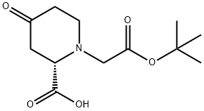 (S)-1-tert-ButoxycarbonylMethyl-4-oxo-piperidine-2-carboxylic acid Struktur