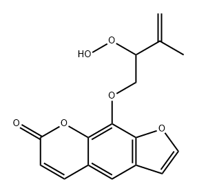 9-((2-hydroperoxy-3-methyl-3-butenyl)oxy)-7H-furo(3,2-g)(1)benzopyran-7-one Struktur