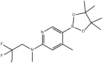 N,4-diMethyl-5-(4,4,5,5-tetraMethyl-1,3,2-dioxaborolan-2-yl)-N-(2,2,2-trifluoroethyl)pyridin-2-aMine Struktur