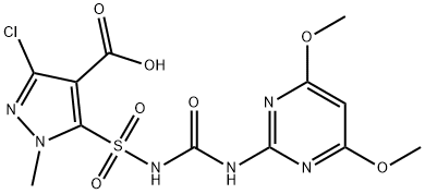 3-chloro-5-[(4,6-dimethoxypyrimidin-2-yl)carbamoylsulfamoyl]-1-methyl- pyrazole-4-carboxylic acid Struktur