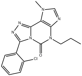 5H-1,2,4-Triazolo(3,4-i)purin-5-one, 6,9-dihydro-3-(2-chlorophenyl)-9- methyl-6-propyl- Struktur