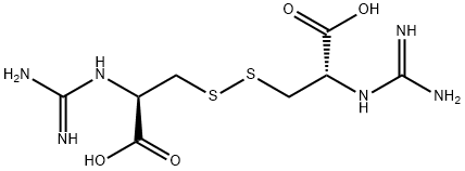 3-[2-carboxy-2-(diaminomethylideneamino)ethyl]disulfanyl-2-(diaminomet hylideneamino)propanoic acid Struktur