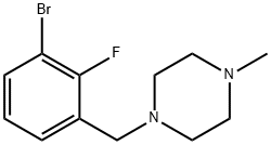 1-BroMo-2-fluoro-3-(4-MethylpiperazinoMethyl)benzene Struktur