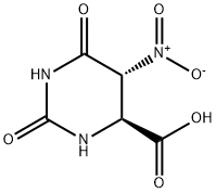 4-Pyrimidinecarboxylicacid,hexahydro-5-nitro-2,6-dioxo-,trans-(9CI) Struktur