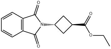 trans-ethyl 3-(1,3-dioxoisoindolin-2-yl)cyclobutanecarboxylate Struktur