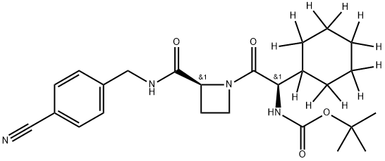 1-[(2R)-N’-Boc-2-amino-2-cyclohexylacetyl]-N-(4’-cyanobenzyl)-2-L-azetidinecarboxamide-d11 Struktur