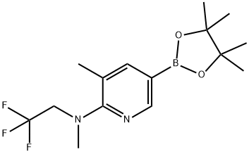 N,3-diMethyl-5-(4,4,5,5-tetraMethyl-1,3,2-dioxaborolan-2-yl)-N-(2,2,2-trifluoroethyl)pyridin-2-aMine Struktur