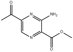 Pyrazinecarboxylic acid, 5-acetyl-3-amino-, methyl ester (9CI) Struktur