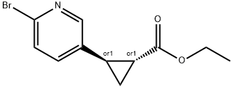 (trans)-Ethyl-2-(6-bromopyridin-3-yl)cyclopropanecarboxylate Struktur