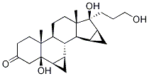 17α-[3-Hydroxypropyl]-6β,7β:15β,16β-diMethylen-5β-androstan-5,17β-ol-3-one Struktur