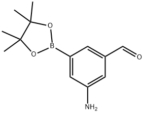 3-aMino-5-(4,4,5,5-tetraMethyl-1,3,2-dioxaborolan-2-yl)benzaldehyde Struktur