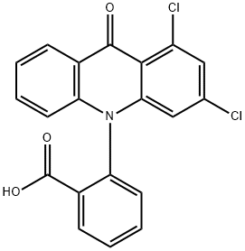 Benzoic  acid,  2-(1,3-dichloro-9-oxo-10(9H)-acridinyl)- Struktur