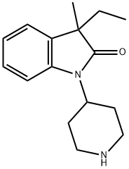 2H-Indol-2-one, 3-ethyl-1,3-dihydro-3-Methyl-1-(4-piperidinyl)- Struktur